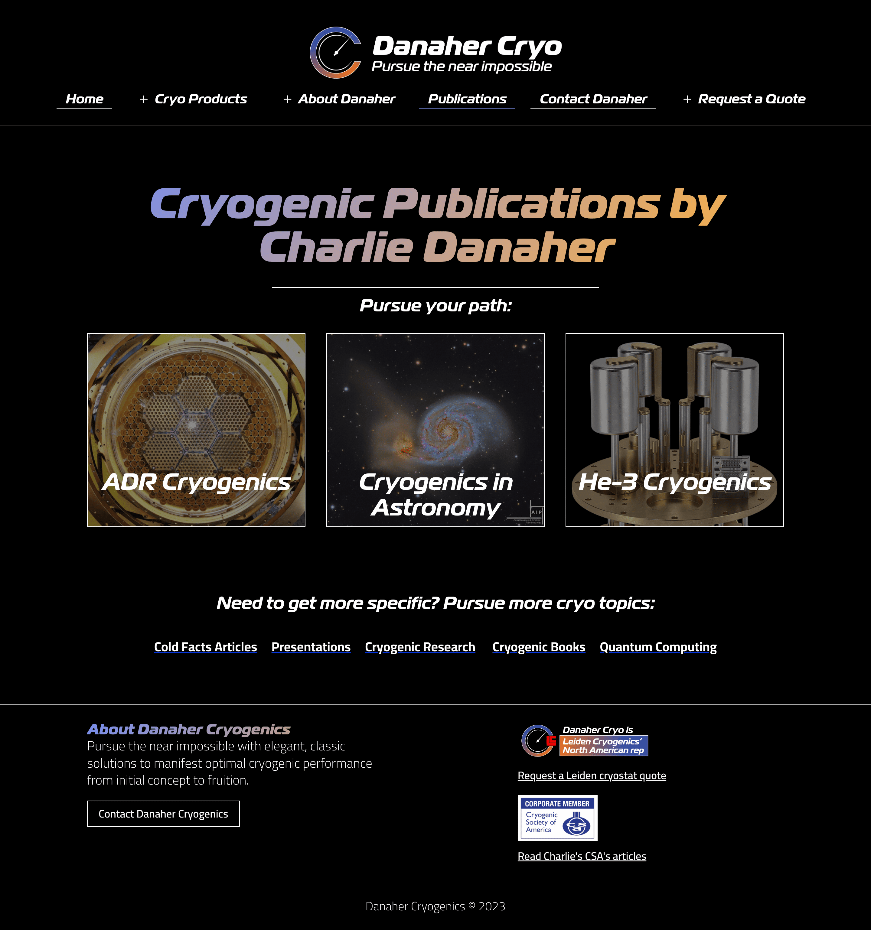 Danaher Cryo Publication Page